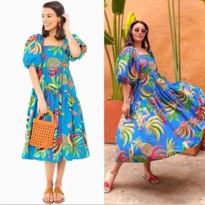 NWT - FARM Rio Blue Banana Dress - size M
